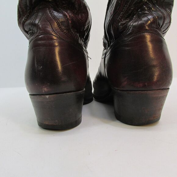 Men\'s Dan Post Mahogany Cherry Red Leather Almond Toe Western Cowboy Boots 8.5 D main image 6